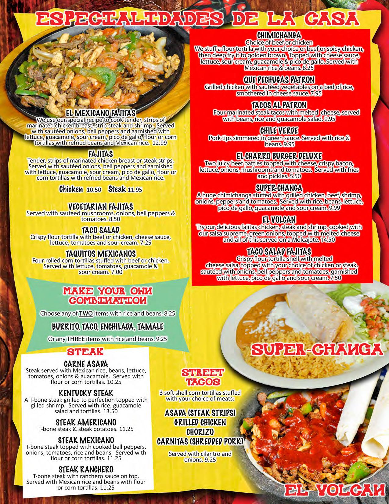 El Mexicano Mexican Grill General Menu