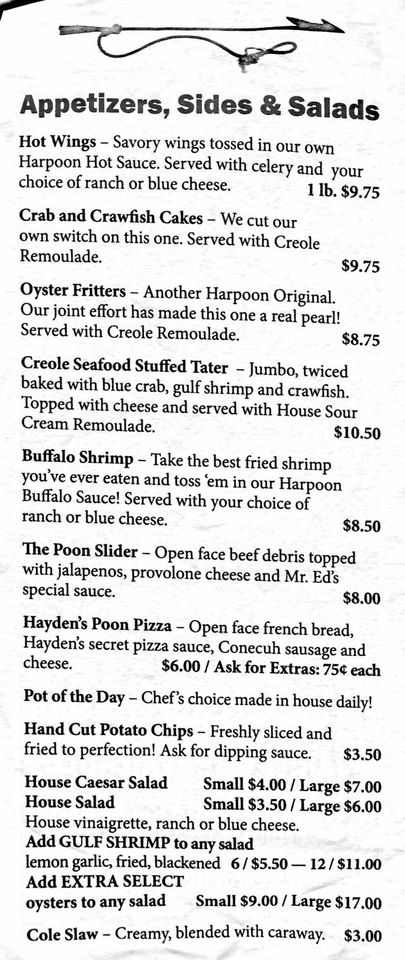 The Flying Harpoon 2 General Menu